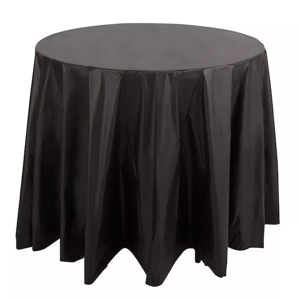 Monarch Brands 108in Tablecloths - Round , Black, 12PK TL-108-BLK-CS - main